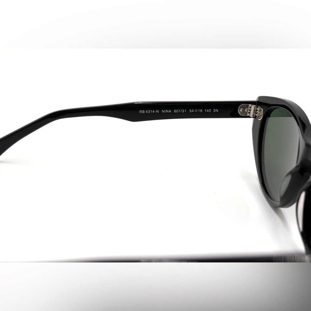 Ray-Ban Nina Black Cat-Eye Sunglasses 901/31 Green G-15 54-140 Comes w/Case - Picture 10 of 16